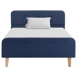 Cadre De Lit Bleu Tissu 90 X 200 Cm 8 -Magasin De Meubles De Chambre À Coucher cadre de lit bleu tissu 90 x 200 cm 8719883698373 630272