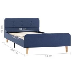 Cadre De Lit Bleu Tissu 90 X 200 Cm 8 -Magasin De Meubles De Chambre À Coucher cadre de lit bleu tissu 90 x 200 cm 8719883698373 630278