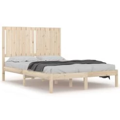 Cadre De Lit Bois Massif 120x190 Cm Petit Double 3 -Magasin De Meubles De Chambre À Coucher cadre de lit bois massif 120x190 cm petit double 3666722743761 1432270