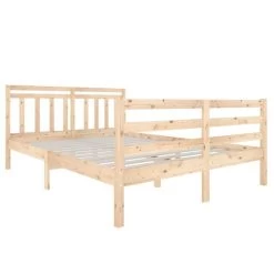 Cadre De Lit Bois Massif 135x190 Cm Double 2 -Magasin De Meubles De Chambre À Coucher cadre de lit bois massif 135x190 cm double 3666722622653 1395312