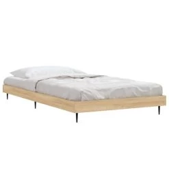 Cadre De Lit Chêne Sonoma 90x190 Cm Bois D'ingénierie -Magasin De Meubles De Chambre À Coucher cadre de lit chene sonoma 90x190 cm bois d ingenierie 8720845797898 1516285
