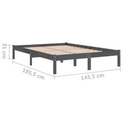 Cadre De Lit Gris Bois De Pin Massif 140x190 Cm Natura -Magasin De Meubles De Chambre À Coucher cadre de lit gris bois de pin massif 140x190 cm natura 3666722139526 1314322