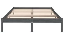 Cadre De Lit Gris Bois De Pin Massif 140x190 Cm Natura