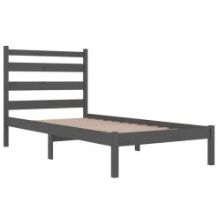 Cadre De Lit Gris Bois De Pin Massif 90x200 Cm -Magasin De Meubles De Chambre À Coucher cadre de lit gris bois de pin massif 90x200 cm 3666722940894 1502603