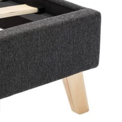 Cadre De Lit Gris Foncé Tissu 100 X 200 Cm -Magasin De Meubles De Chambre À Coucher cadre de lit gris fonce tissu 100 x 200 cm 3666722497671 629620