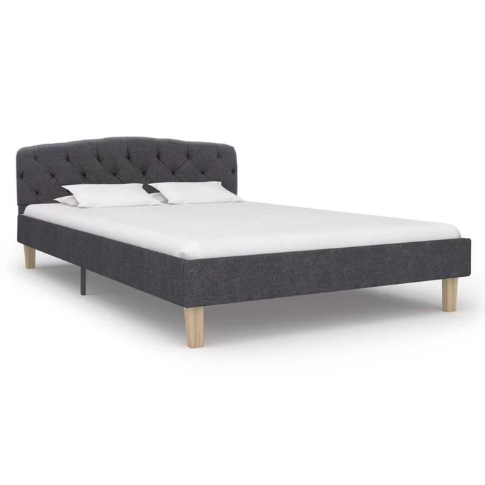 Cadre De Lit Gris Foncé Tissu 120 X 200 Cm 9 4 Cadre De Lit Gris Foncé Tissu 120 X 200 Cm 9 – Image 2