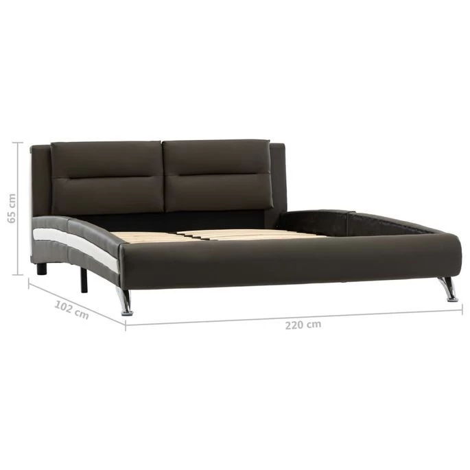 Cadre De Lit Gris Similicuir 90 X 200 Cm 6 9 Cadre De Lit Gris Similicuir 90 X 200 Cm 6 – Image 7