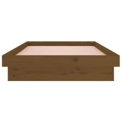 Cadre De Lit LED Marron Miel 75x190 Cm Petit Simple Bois Massif -Magasin De Meubles De Chambre À Coucher cadre de lit led marron miel 75x190 cm petit simple bois massif 3666722901253 1484466