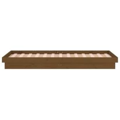 Cadre De Lit LED Marron Miel 75x190 Cm Petit Simple Bois Massif -Magasin De Meubles De Chambre À Coucher cadre de lit led marron miel 75x190 cm petit simple bois massif 3666722901253 1484467