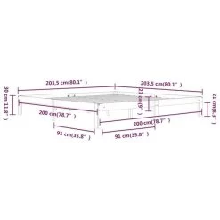 Cadre De Lit Marron Miel Bois De Pin Massif 200x200 Cm 6 -Magasin De Meubles De Chambre À Coucher cadre de lit marron miel bois de pin massif 200x200 cm 3666722114066 1381251