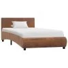 Cadre De Lit Marron Similicuir 90 X 200 Cm -Magasin De Meubles De Chambre À Coucher cadre de lit marron similicuir 90 x 200 cm 8719883747446 632205