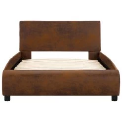 Cadre De Lit Marron Similicuir 90 X 200 Cm -Magasin De Meubles De Chambre À Coucher cadre de lit marron similicuir 90 x 200 cm 8719883747446 632207