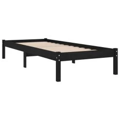 Cadre De Lit Noir Bois De Pin Massif 75x190 Cm UK Petit Simple -Magasin De Meubles De Chambre À Coucher cadre de lit noir bois de pin massif 75x190 cm uk petit simple 3666722130714 1332749