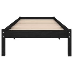 Cadre De Lit Noir Bois De Pin Massif 75x190 Cm UK Petit Simple -Magasin De Meubles De Chambre À Coucher cadre de lit noir bois de pin massif 75x190 cm uk petit simple 3666722130714 1332750