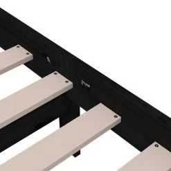 Cadre De Lit Noir Bois Massif 135x190 Cm Double -Magasin De Meubles De Chambre À Coucher cadre de lit noir bois massif 135x190 cm double 3666722941013 1507765
