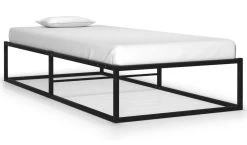 Cadre De Lit Noir Métal 90x200 Cm 10