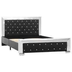 Cadre De Lit Noir Similicuir 120 X 200 Cm 7 -Magasin De Meubles De Chambre À Coucher cadre de lit noir similicuir 120 x 200 cm 3666722462549 745514