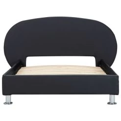 Cadre De Lit Noir Similicuir 90 X 200 Cm 5 -Magasin De Meubles De Chambre À Coucher cadre de lit noir similicuir 90 x 200 cm 3666722742337 631878
