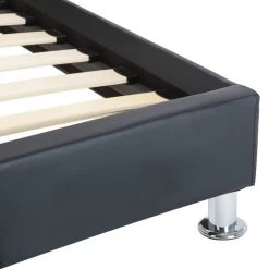 Cadre De Lit Noir Similicuir 90 X 200 Cm 5 -Magasin De Meubles De Chambre À Coucher cadre de lit noir similicuir 90 x 200 cm 3666722742337 631881