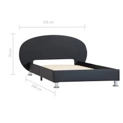Cadre De Lit Noir Similicuir 90 X 200 Cm 5 -Magasin De Meubles De Chambre À Coucher cadre de lit noir similicuir 90 x 200 cm 3666722742337 631882
