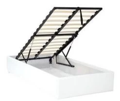 Cadre De Lit Simili Blanc Avec Rangement Studi 90 -Magasin De Meubles De Chambre À Coucher cadre de lit simili blanc avec rangement studi 90 3666722586566 206894