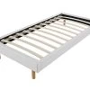 Cadre De Lit Simili Cuir Blanc Avec Sommier à Lattes 90x190 Cm Lina -Magasin De Meubles De Chambre À Coucher cadre de lit simili cuir blanc avec sommier a lattes 90x190 cm lina 255816