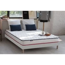 CONFORT DESIGN Ensemble FRENCHY Matelas + Sommier 140x190 - Mémoire De Forme - 100% Français - 2 Oreillers Inclus -Magasin De Meubles De Chambre À Coucher confort design ensemble frenchy matelas sommier 140x190 memoire de forme 100 francais 2 oreillers inclus 3332990138737 454654
