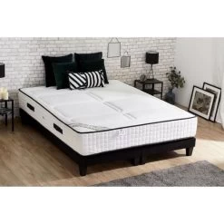 CONFORT DESIGN Ensemble Matelas + Sommier 180 X 200 - Mousse Mémoire De Forme - 30 Cm - Equilibré - HOTEL LUXE