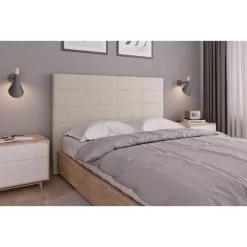 CUADRATO Tete De Lit - 190x120cm - Beige -Magasin De Meubles De Chambre À Coucher cuadrato tete de lit 190x120cm beige 3700538228736 452966