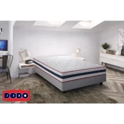 DODO Ensemble Matelas MALVA + Sommier 160 X 200 Cm - Mousse HRaero Et Mémoire De Forme - 27 Cm - Equilibré