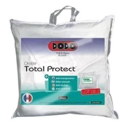 DODO Lot De 2 Oreillers Total Protect 65x65 Cm Blanc