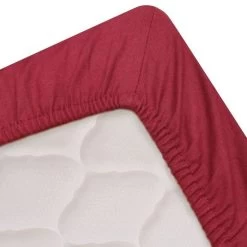 Draps De Lit 2 Pièces 160 X 200 Cm Coton Bordeaux -Magasin De Meubles De Chambre À Coucher draps de lit 2 pieces 160 x 200 cm coton bordeaux 8718475515029 867566