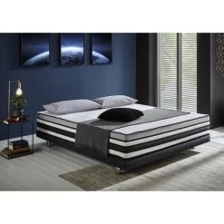 DYNAMIC BEDDING Matelas Hybride 160x200 Cm - 1 650 Ressorts Ensachés - Mémoire De Forme - 30 Cm - Équilibré - INFINITY
