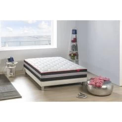 ENERGY SPRING Ensemble Matelas + Sommier 160 X 200 - Ressorts + Mémoire De Forme - 27 Cm - Ferme - DEKO DREAM