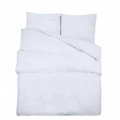 Ensemble De Housse De Couette Blanc 225x220 Cm Coton -Magasin De Meubles De Chambre À Coucher ensemble de housse de couette blanc 225x220 cm coton 3666722937528 1500597