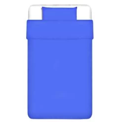 Ensemble De Housse De Couette Coton Bleu 155x200/80x80 Cm