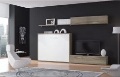 Ensemble Lit Escamotable 80x190 Cm Et Meubles De Salon Optima