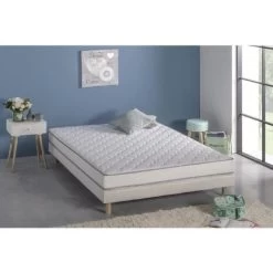 Ensemble Matelas Mousse Mémoire De Forme + Sommier 160 X 200 - Confort Ferme - Epaisseur 14 Cm - Hypoallergénique - FINLANDEK Koysi