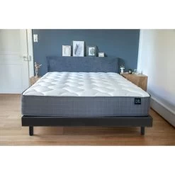 Ensemble Matelas + Sommier 160 X 200 - Ressorts Et Mémoire De Forme - 27 Cm - Équilibré - CARLTON