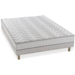 Ensemble Matelas + Sommier UNELMA 160 X 200 - 5 Zones Et Mémoire De Forme - 16 Cm - Ferme - DEKO DREAM