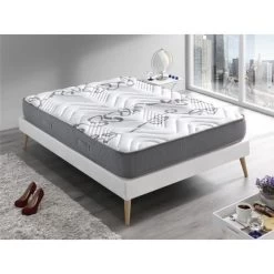EURODREAMS Matelas 160x200 - Mémoire De Forme - 22cm - Ferme - 5 Zones - GRAFFITI