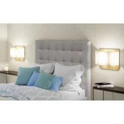 FINLANDEK Tete De Lit Capitonnée MUSTA Style Contemporain - Simili Taupe - L 140 Cm