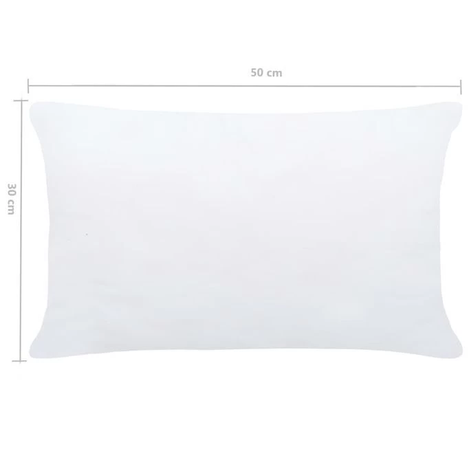 Garnitures De Coussin 2 Pcs 50x30 Cm Blanc 8 Garnitures De Coussin 2 Pcs 50x30 Cm Blanc – Image 6