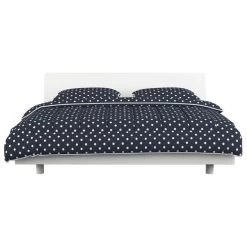 Jeu De Couette 3 Pcs Tissu Bleu Foncé 200x220/60x70 Cm
