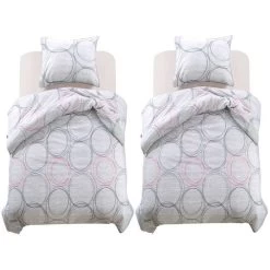 Jeu De Housse De Couette Motif De Cercles 140x200/60x70 Cm