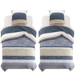 Jeu De Housse De Couette Motif Floral 155x200/80x80 Cm 2