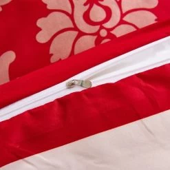 Jeu De Housse De Couette Rayures Rouge 140x200/60x70 Cm -Magasin De Meubles De Chambre À Coucher jeu de housse de couette rayures rouge 140x200 60x70 cm 8718475608684 615122