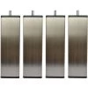 Jeu De Pieds Carrés Inox Brossé Ø 6 H 14,5 Cm - Lot De 4 -Magasin De Meubles De Chambre À Coucher jeu de pieds carres inox brosse 6 h 14 5 cm lot de 4 3538400039179 450300