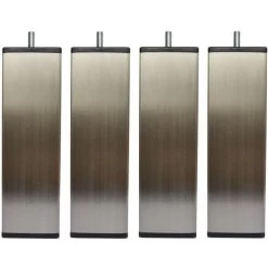 Jeu De Pieds Carrés Inox Brossé Ø 6 H 14,5 Cm - Lot De 4