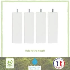 Jeu De Pieds Carrés L 6 Cm X L 6 Cm H 17 Cm - Blanc - Lot De 4